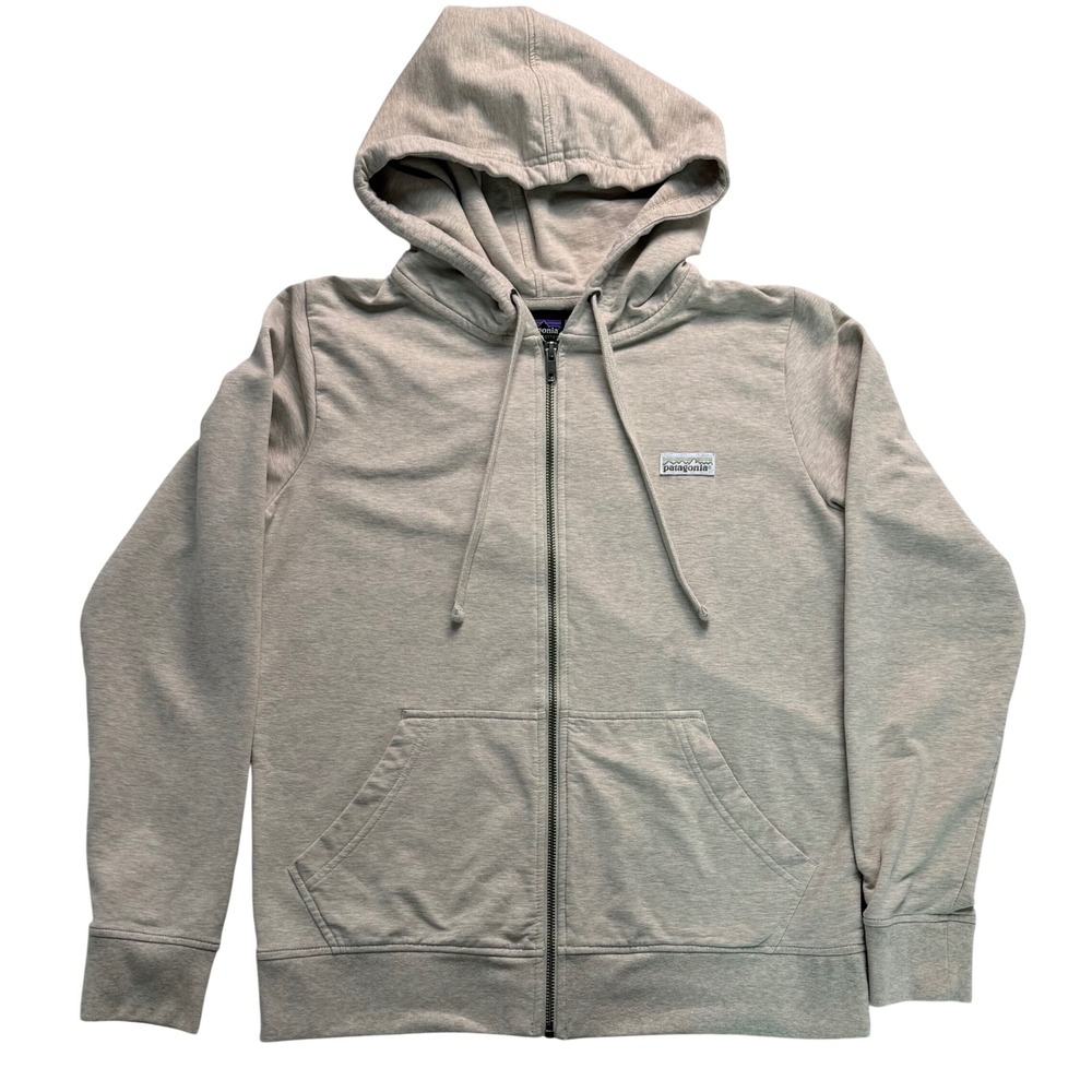 Patagonia Womens Organic Cotton Full Zip Hoodie Oatmeal Heather Small